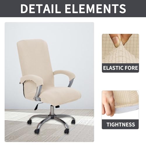 Housse de chaise de bureau XL noire – Housses en fourrure extensibles, amovibles et lavables pour fauteuils de bureau et bouclier de siège Slish – Protection de meubles parfaite pour la maison et le