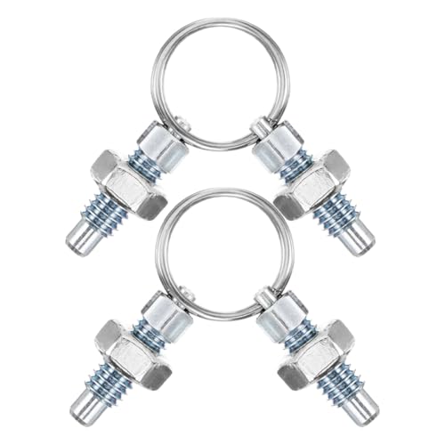 Mipcase Émbolo Indexador con Resorte de Acero Inoxidable M6 Pasador de Tracción con Anillo 4 Piezas para Aplicaciones Industriales y Equipos de Precisión Bloqueo Seguro y Liberación