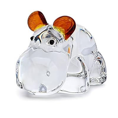 HDCRYSTALGIFTS 2.8inch Crystal Hippo Figurine Collectibles Hippopotamus Statues Glass Art Wildlife Paperweight Ornament Creative Decoration Gift for Animal Lover