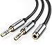 Atalanta® 3.5mm Audio Stereo Y Splitter Cable 3.5mm Male to 2 Port 3.5mm Female for Earphone and Headset Splitter Adapter, Compatible with iPhone, Samsung, LG Smartphones, Tablets, MP3 Players