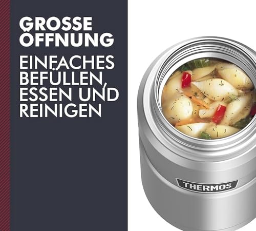 Foto von Thermos Stainless King Thermobehälter für Essen Silber 0,70l - Edelstahl, absolut dicht, hält Speisen 14h heiß & 24h kalt, BPA-frei