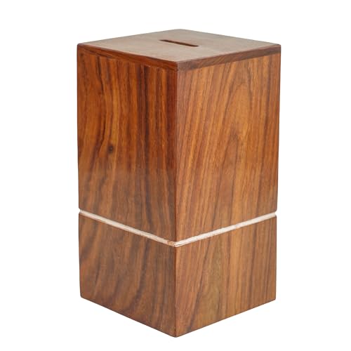 Image of ITOS365 Handcrafted Wooden Gullak Money Bank | Saving Box with Coin Slot | Decorative Piggy Bank for Kids & Adults