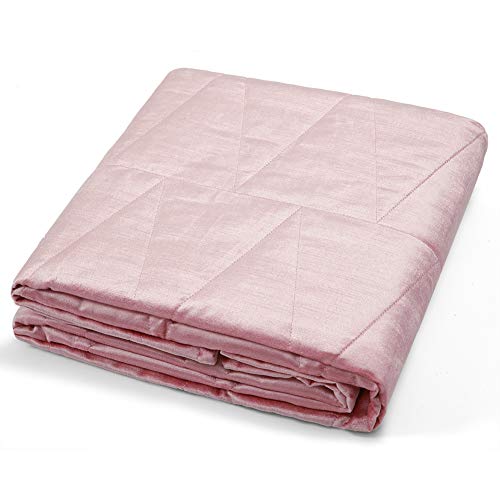 Aitliving Pink Luster Velvet Blanket Throw 55X60 Cooling Breathable Natural Viscose Cotton Triangle Geometry Quilted Twin Size Blanket For Kid/Adult Girl,Original Weight 2.20Lb For Bedding 140X152Cm #TOP6