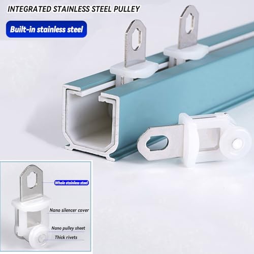 Rail rideau robuste en aluminium double rangée 1-6m pour cloison de pièce - 6