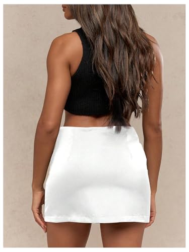 SweatyRocks Women's Satin Mini Skirt Summer High Waisted Bodycon Short Skirts2
