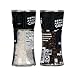 Morton Grinder Set - Sea Salt (2.5 oz) & Black Peppercorn (1.25 oz), 2-Pack, Adjustable & Refillable, Perfect for Cooking, Seasoning, and Finishing
