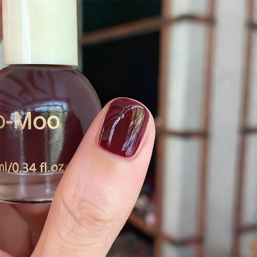 Wine Red Nail Polish - Red Nail Varnish - 10ml Air Dry Burgundy Red Nail Polish - Long Lasting Chip Resistant Nail Varnish for DIY Nail Art Manicure at Home