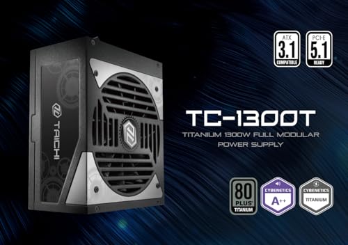 Image of ASROCK TC-1300T 1300 WATT 80 Plus Titanium ATX Fully Modular Power Supply - ATX 3.1 Compatible