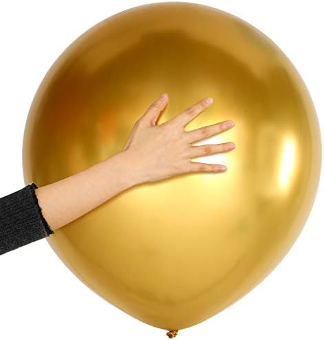 SKYLETY 10 Pieces 18 Inch Metallic Balloons Shiny Latex Balloons for Birthday Wedding Party Decoration (Gold)
