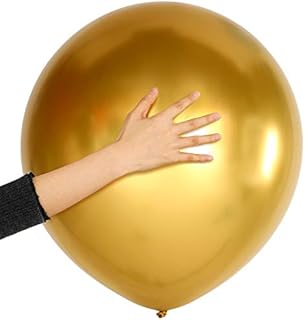 SKYLETY 10 Pieces 18 Inch Metallic Balloons Shiny Latex Balloons for Birthday Wedding Party Decoration (Gold)