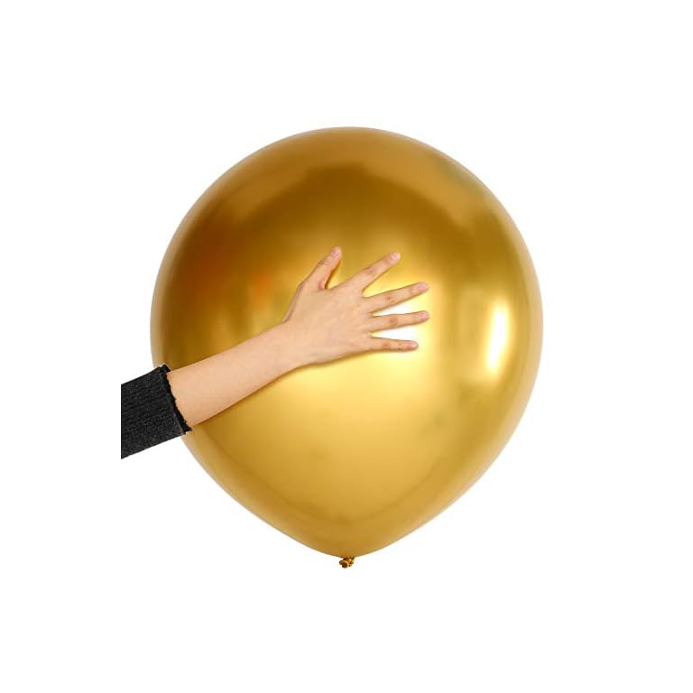 SKYLETY 10 Pieces 18 Inch Metallic Balloons Shiny Latex Balloons for Birthday Wedding Party Decoration (Gold)