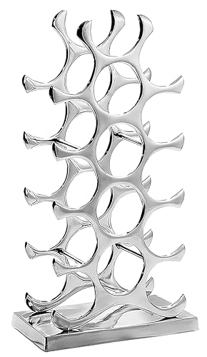 Kobolo Weinregal Flaschenhalter Circle - Metall poliert - Silber - für 15 Flaschen
