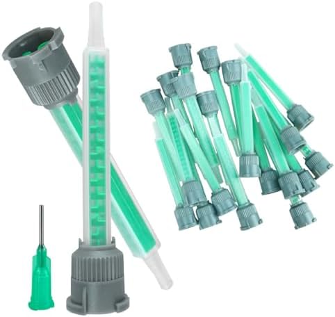 Adhesive Cartridge Tip for Resin Mixing Gun 50ml Applicator 16 Elements, 3.6 Inch, 1:1 and 2:1 Ratio (20 Pieces)