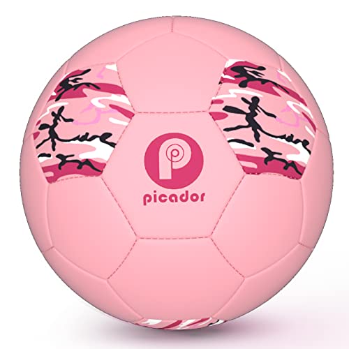 Pp Picador Soccer Ball Size 4, Kids Soccer Balls For Youth Girls Boys Child Teen Age 4-8 8-12 Outdoor Training Gift With Pump(Camouflage Pink) #TOP1