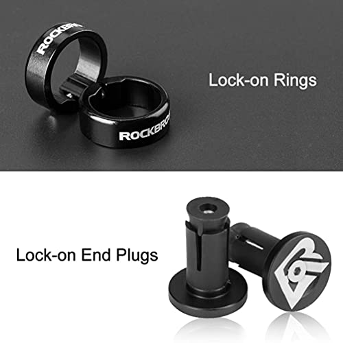 ROCKBROS Bike Handlebar Grips Double Lock-on Bicycle Handle Bar Ends for Mountain MTB BMX 22.2cm Black by ROCKBROS - Image 5