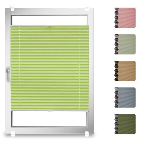 StoffTex Plisado de Panal Doble a Medida | Estor Opaco y Térmico | Instalación sin Taladrar con Soportes | 16 Colores | Altura de 131 a 230 cm