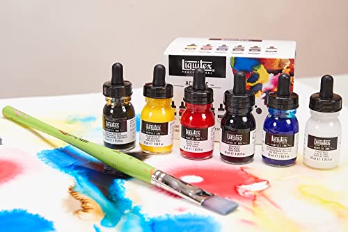Liquitex Professional Acrylic Ink, 1-Oz (30Ml), Essential Color Set, Set Of 6 #TOP4