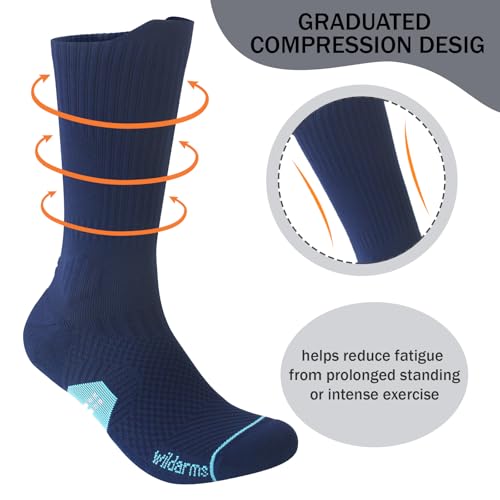 Compression Running Crew Socks Athletic Hiking Moisture Wicking Socks 3 Pack2