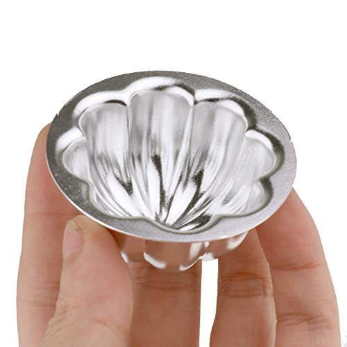 Chictry 5Pcs Flower Shape Egg Tart Molds Nonstick Aluminum Alloy Pudding Pan Cupcake Muffin Cups Diy Cake Tartlets Baking Tool Silver L #TOP3