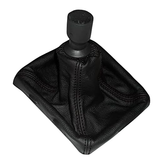 AERZETIX: Funda para palanca de cambios 100% Piel Genuina negro Costuras de color negro
