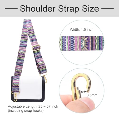 Image of CooBigo Crossbody Shoulder Strap, Adjustable Shoulder Straps for Handbag Messenger Bag Briefcase Guitar Laptop Bag Replacement 1-1 /2 inch Wide