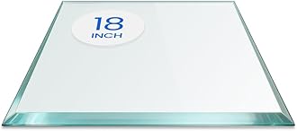 Dulles Glass 18 inch Square Glass Table Top - Tempered - 1/2" Thick Glass Surface, Safe Beveled Edge, Eased Corners, Multipurpose for Dining Table, Patio, Coffee and End Table