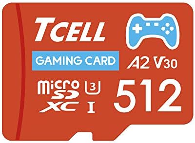 TCELL Gaming 512GB Micro SD Card, Nintendo Switch Memory Card, microSDXC A2 USH-I U3 V30 High Speed Read 100MB/s Write 80MB/s with Adapter, Designed for Gaming Console