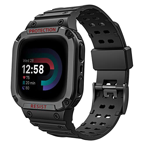 Fintie Bands with Case Compatible with Fitbit Versa 4/3/2/1/Versa Lite/Fitbit Sense 2/Sense...