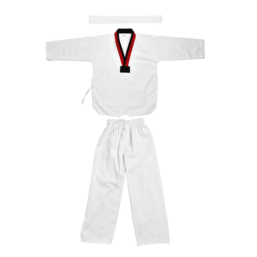 Niños Uniforme de Taekwondo Algodón Completo Artes Marciales Ropa Deportiva Karate (120)