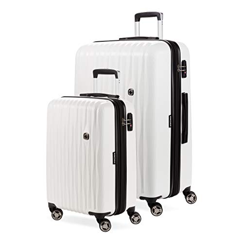 SwissGear 7272 Energie Expandable Hardside Luggage with Spinner Wheels and TSA Lock, White, 2-Piece Set (19/27)