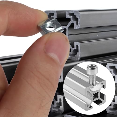 40 x Nutensteine M5 Nut 6 Typ B Nutenstein Set, T-Nut M5 T-Slot Nutmuttern, Schiebemuttern Gleitmuttern T Nut Gleitschiene für Aluminiumprofil Extrusionsschlitz Standard 2020-Serie & 40 Schrauben