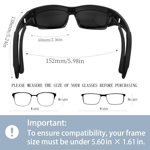 Image of Fit Over Glasses Sunglasses Polarized Men UV400 Sport Shades
