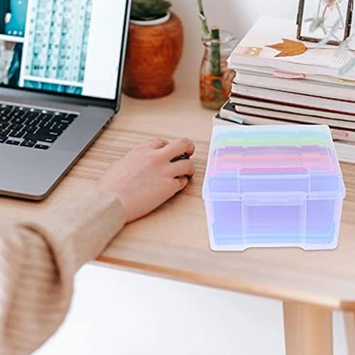 WINOMO 5x7 Photo Storage Boxes: Large PhotoCraft Keeper Classified Pictures Organizer Cases Set Craft Containers Box for Stickers Stamps Cards