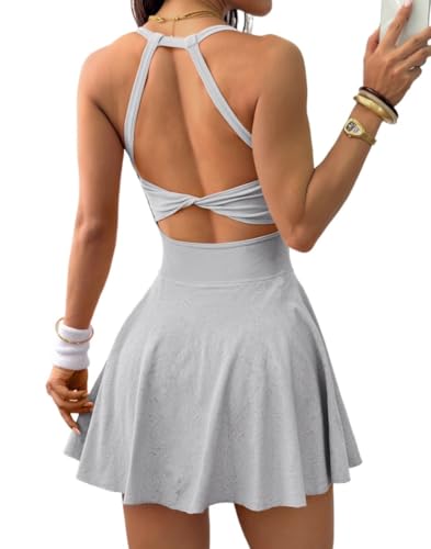 Robe de tennis douce avec poches et coupe cintrée de fitness