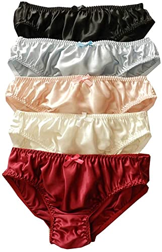 Panasilk Damen Bikini-Höschen, 100 % Seide, Größen S, M, L, XL, mehrfarbig, 5 Stück, mehrfarbig, 38 Cover