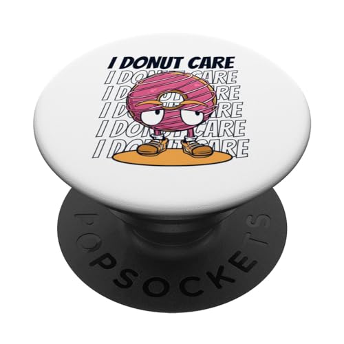 I Donut Care Doughnut Glazed Maker Lover Donut PopSockets Swappable PopGrip, Black