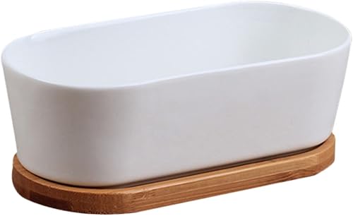 GANAZONO Maceta de cerámica con bandeja para plantas drenantes para un crecimiento saludable para la decoración del hogar