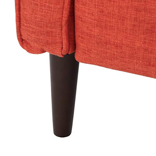 Gdfstudio Macedonia Mid Century Modern Tufted Back Fabric Recliner (Muted Orange) #TOP5