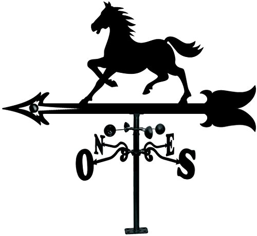 Arthifor- Veleta de Viento para Tejado con Silueta de Caballo,Negro Mate,90 x57 x91,5 cm (21041)