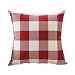 VORCOOL Damas Vintage Cuadros Cuadrado Throw Pillow Cover Cojín Decorativo Funda de Almohada Estuche 45cm x 45cm (Rojo y Blanco)