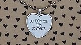 schmelzflocken  Spruchkette by Perletta 80 cm silberne Kugelkette mit 2,5 cm Herz-Anhänger Du lächelst. Ich schmelze. Liebe Liebeserklärung Geschenk Valentinstag