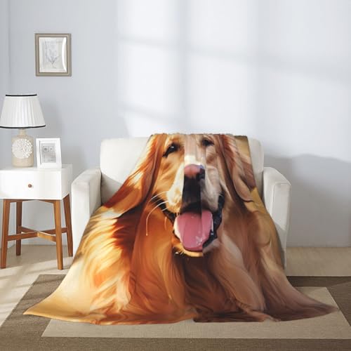 Couverture Golden Retriever plaid anti-froid léger pour lit et canapé sans encombrement - 4