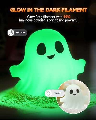Image of TECBEARS Glow in The Dark Petg Filament，Neatly Wound 3D Printer Filament Bundle，250g /Spool, 8 Packs (2 Spool of Black Petg and 6 Spool of Glowing Blue /Green /Red /Yellow)