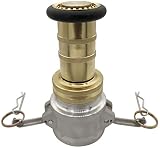 RosyOcean Heavey Duty 2 Inch Fire Hose Nozzle Brass Fire Equipment Industial Spray Jet Fog Nozzle wi