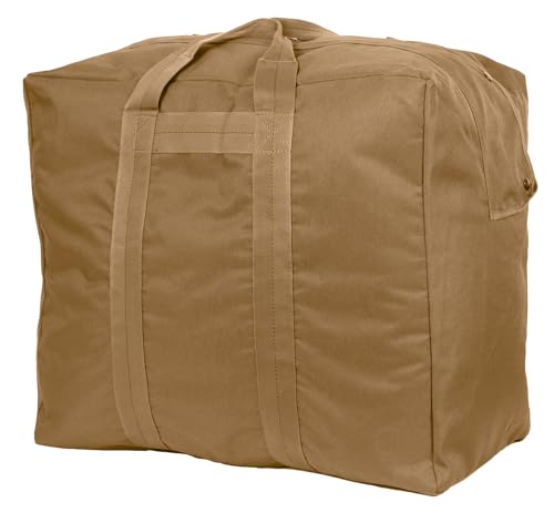 Rothco Enhanced Aviator Kit Bag - Heavy-Duty Outdoor Gear Carry Bag for Additional Storage, Coyote Brown