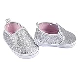 Gerber Baby Newborn Infant Toddler Boy and Girl Slip-On Sneaker Crib Shoe, Silver Glitter, 6 9 Months Unisex