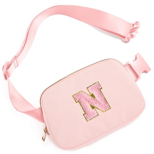 Image of Gitus Gifts for 10-16 Year Old Girls: Christmas Gifts for Teen Girls & Women - Fanny Pack with Initial Letter Patch Belt Bag Crossbody Bag - Trendy Stuff (Light Pink-N)