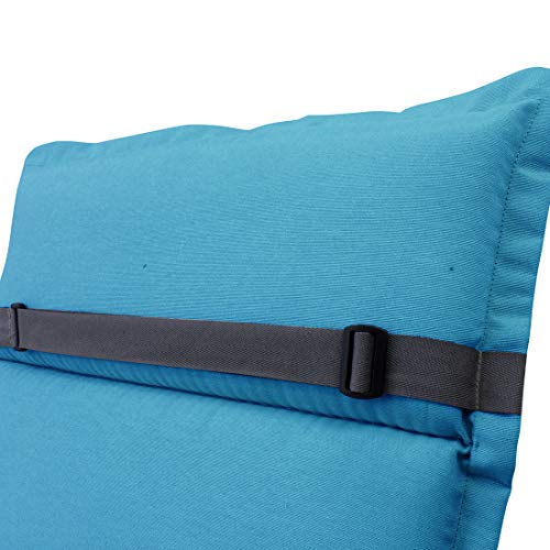 OUTLIV. Polsterauflage Klappsessel -Auflage Sitz- Rückenkissen 120x50x5 cm Hellblau Sitzauflage für Gartensessel und Gartenstuhl