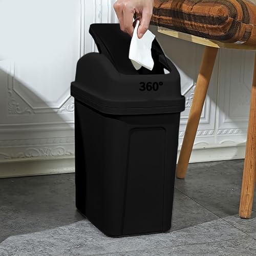 Caneca de basura rectangular negra 5.5 galones miniatura 6