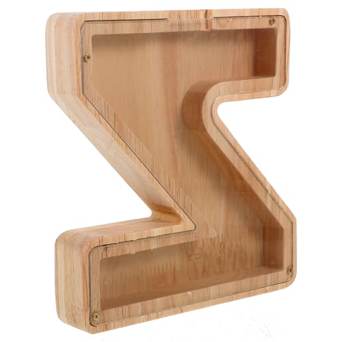Kisangel Hucha Forma de Letra Creativa de Gran Capacidad en Material Sintético Beige, Caja de Almacenamiento Práctica para Guardar Dinero y Decorar